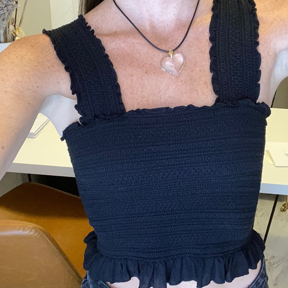 Black Crop Top - Picture 3 of 4